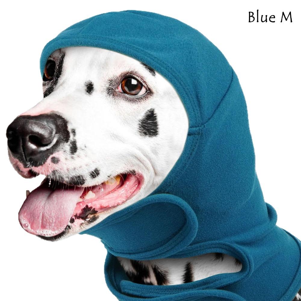 Solid Color Dog Calming Hoodie Adjustable Pet Head Ear Wrap New Warm Head Wrap with Ears Cover