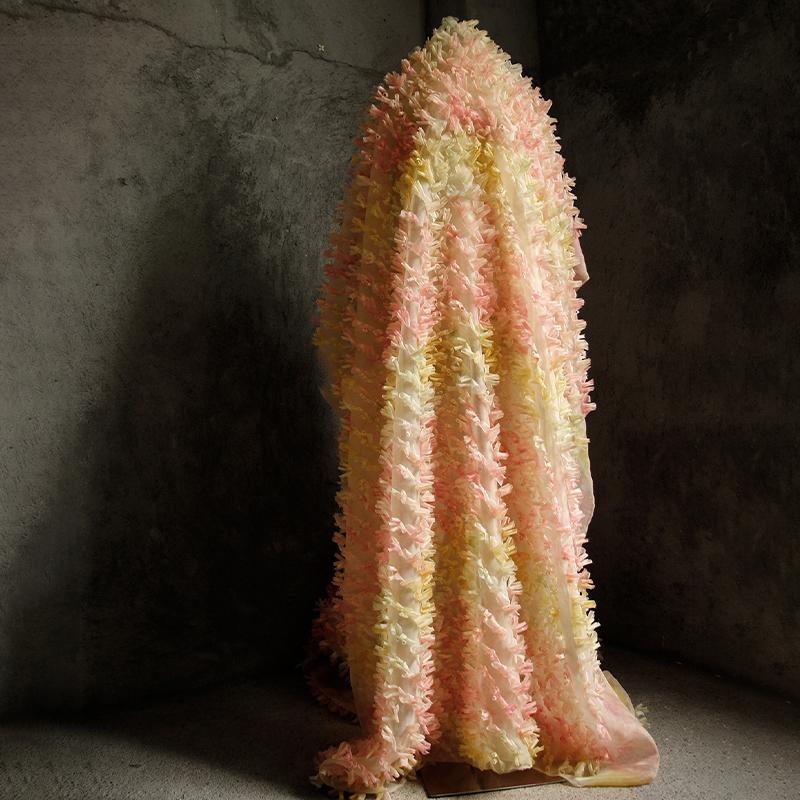 Ткань с градиентной 3D текстурой с закрученным краем, креативная ткань для драпировки, дизайнерская ткань, моделирование своими руками, свадебное платье, одежда, вечеринка, фотореквизит