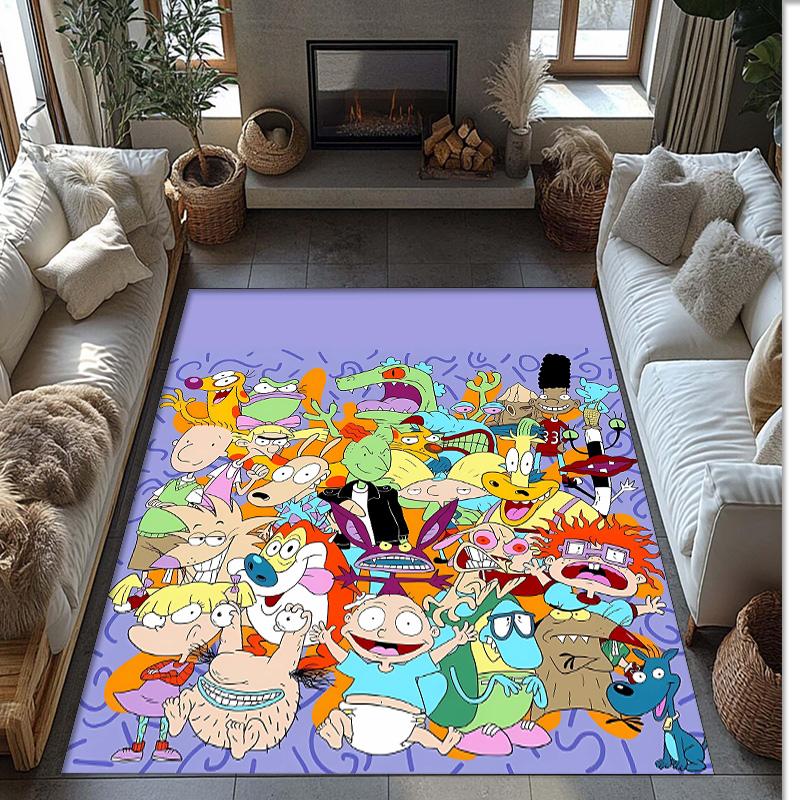 rugrats Printed Crystal Velvet Area Rug, Soft Anti-Slip Water Absorbent Floor Mat for Living Room Bedroom