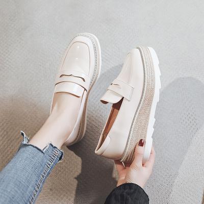 2025 Осень Простые Блестящие Водонепроницаемые Настольные На Толстой Подошве Увеличивающие Рост Обувь для Ног Женская Британский Стиль Высокий Каблук HZB-007-31