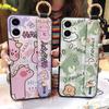 Ring Kickstand Phone Case For Samsung Galaxy A07 Back Cover Phone Holder Protective Anti-dust Silicone Wrist Strap Cute