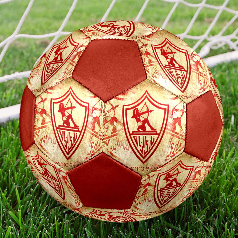 Zamalek SC logo Size 5 Soccer Ball, Machine-Stitched PVC, Durable & High Bounce, All Ages Fit, fan merchandise, matches & outdoor use.