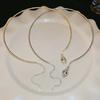 Fashion Jewelry Crystal Snake Necklace Round-shaped Snake Choker Pendant  Party Evening Dress