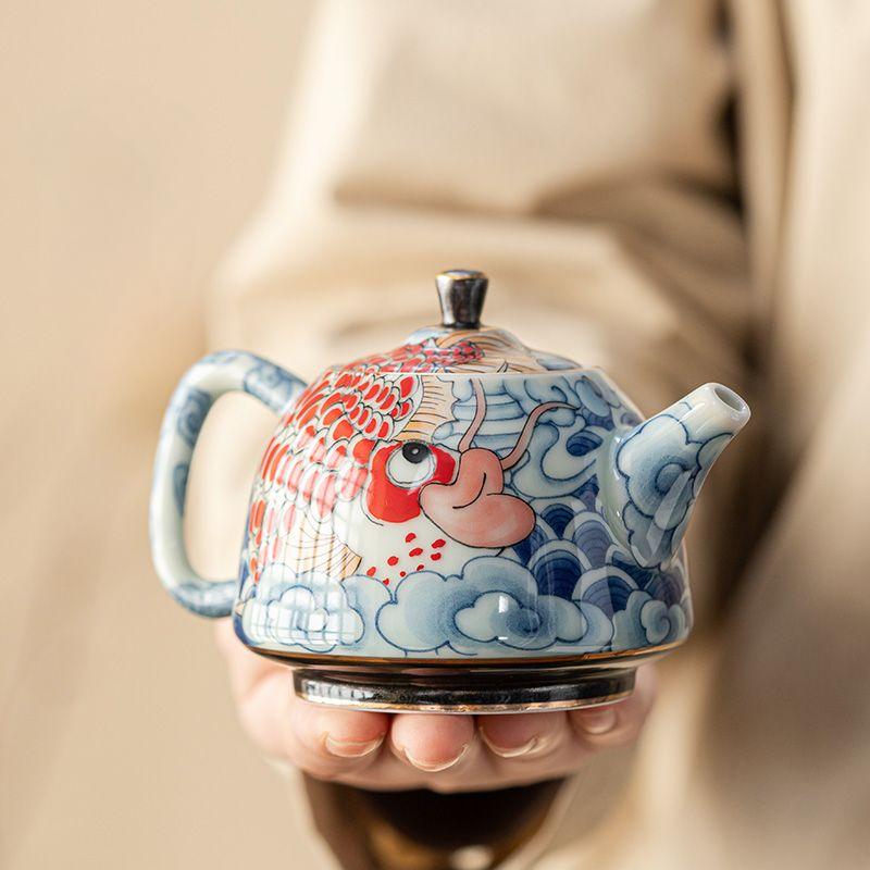 Chinese Underglaze Color Ceramic Teapot Tea Gift Customized Tea Infuser