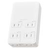 OHM Electric HS-A6HFT-W Защита от дыма Плоская настенная розетка 6 гнезд 1500 В Безопасный удлинитель Адаптер вилки Японская бытовая электрическая розетка