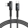 Toocki Usb C Cable 3M L-shape Type C L Type Typec Black 60W PD 3A Fast Charging Nylon Knitting Data Transfer Quick Charge3.0 2.0 Phone 15/phone