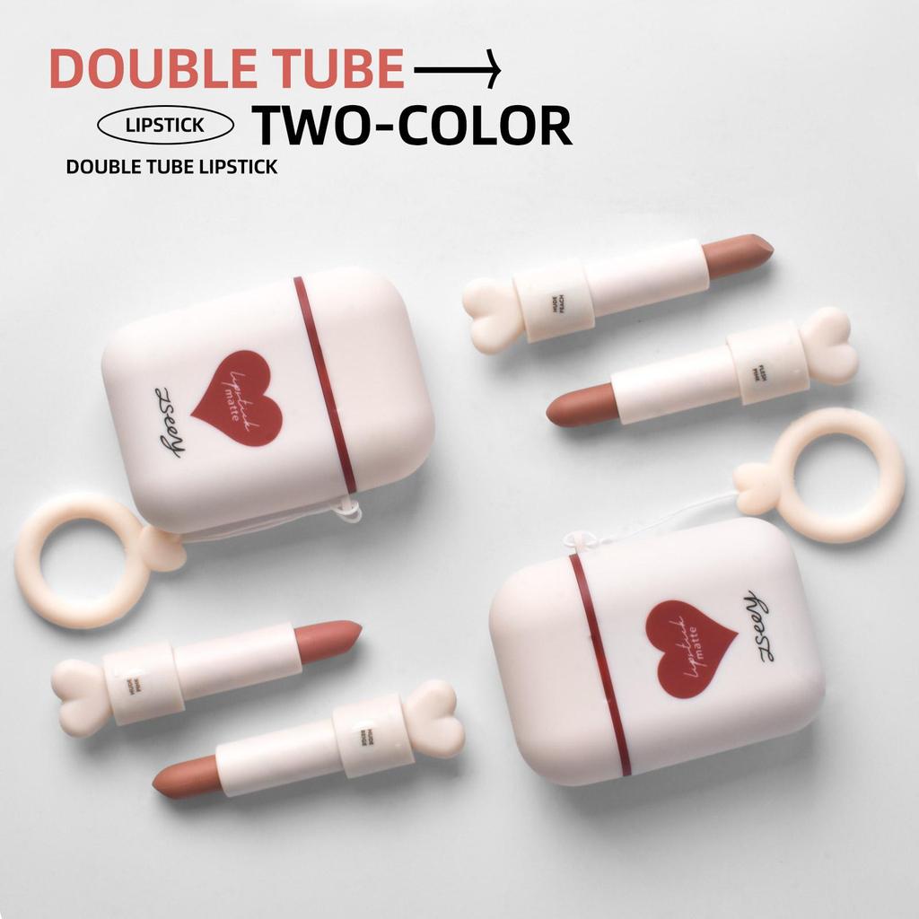 Hengfang Headphones Love Icon Double Tube Non-stick Cup Long Lasting Waterproof Lipstick H9423-M1005