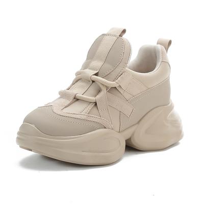 Модная обувь для женщин, увеличивающая рост, весенний новый продукт, туфли из коровьей кожи на толстой подошве, женская повседневная спортивная обувь, кроссовки на платформе