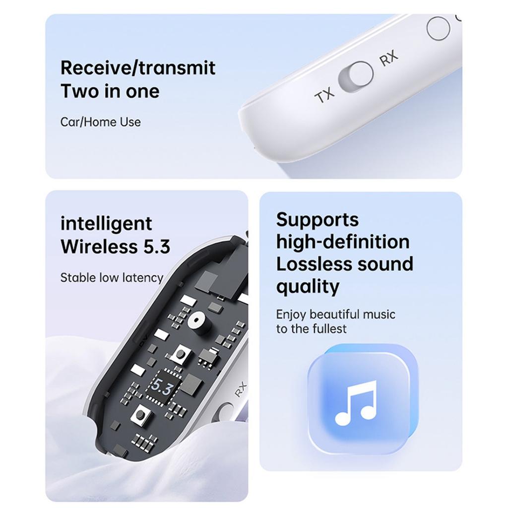 Адаптер Bluetooth для гарнитуры, Bluetooth-передатчик для гарнитуры для ТВ/ПК, Музыкальный приемник для домашней стереосистемы/динамика, Беспроводной аудиоадаптер с AUX-разъемом для автомобиля/морского транспорта/спортзала