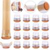 16PCS Table Foot Pad Rubber Chair Leg Caps Round Square Floor Protection Mat Furniture Pads Sliders with Wrapped Felt Bottom