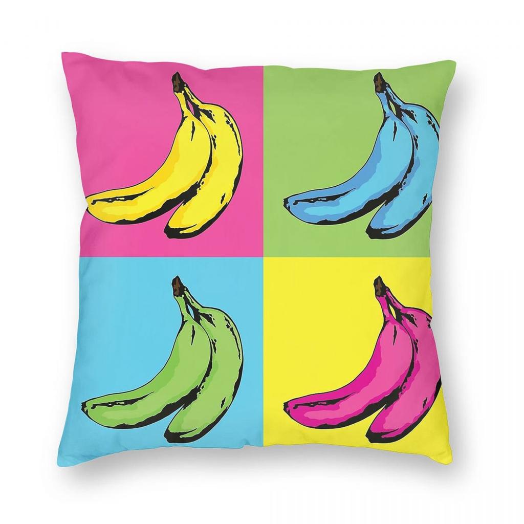 Banana Pop Art Square Pillowcase Polyester Linen Velvet Creative Zip Decorative Throw Pillow Case Sofa Seater Cushion Cover