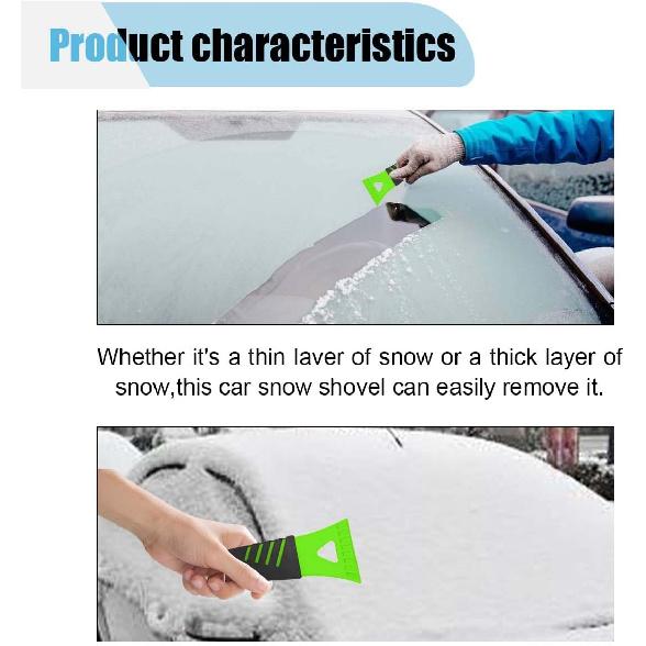 4PCS Ice Scraper For Car Windshield, No Scratch Plastic Ice Shovel Tools For Winter, Window Ice Snow Frost Removal Tool Accessories For Cars, Trucks,