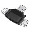 4 In 1 USB 2.0 OTG Memory Card Reader Adapter Universal Micro USB TF SD Card Reader for PC Phone Computer Laptop