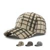 Autumn Winter Hard-Top Baseball Cap Men Check Sunscreen Cap Women Outdoor Sports Cap Running Snapback Cap
