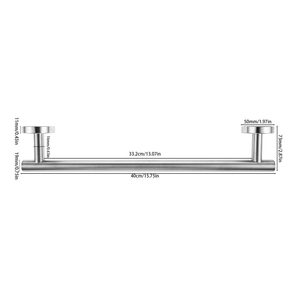 30cm/40cm Towel Rail Single Bar Shower Towels Rod Holder 304 Stainless Steel Hanging Towels Clothes Hanger Bathroom Accessories