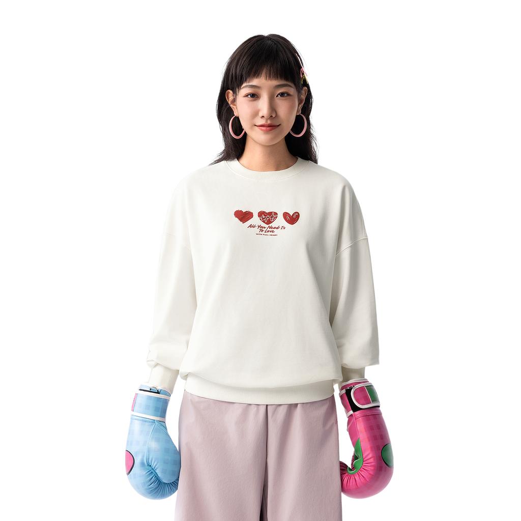 Li Ning Свитшот из коллекции Sports Life для женщин, цвет слоновой кости AWDV806-1