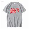 Slayer Classic Logo T Shirt S M L Xl Xxl Metal Band Official Long Or Short Sleeves Vintage Washed Homme Casual Soft Unisex