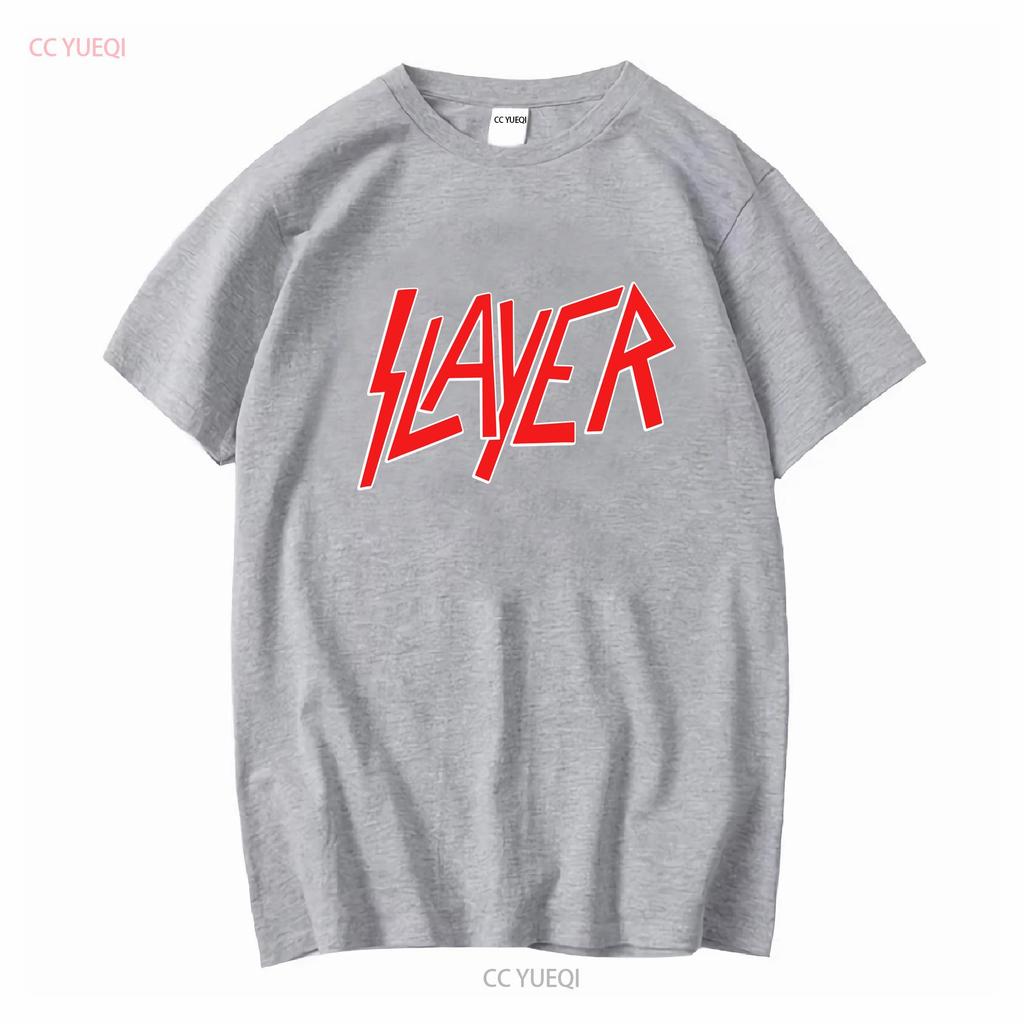 Slayer Classic Logo T Shirt S M L Xl Xxl Metal Band Official Long Or Short Sleeves Vintage Washed Homme Casual Soft Unisex