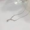 Minimalist Water Drop Necklace for Female Minority Design: Geometric Line Collar Chain Necklace Ornament