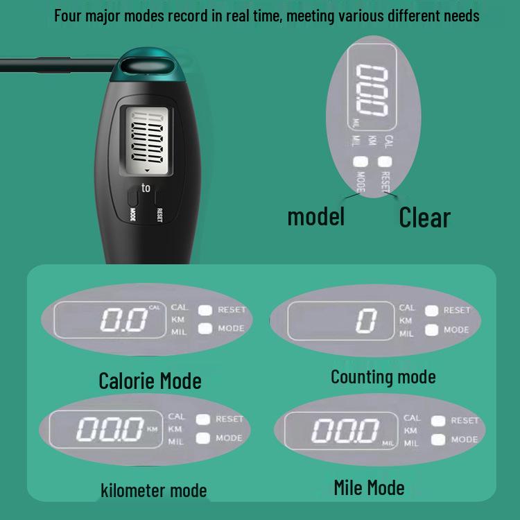 Умная беспроводная утяжеленная скакалка со стальным тросом и счетчиком для взрослых