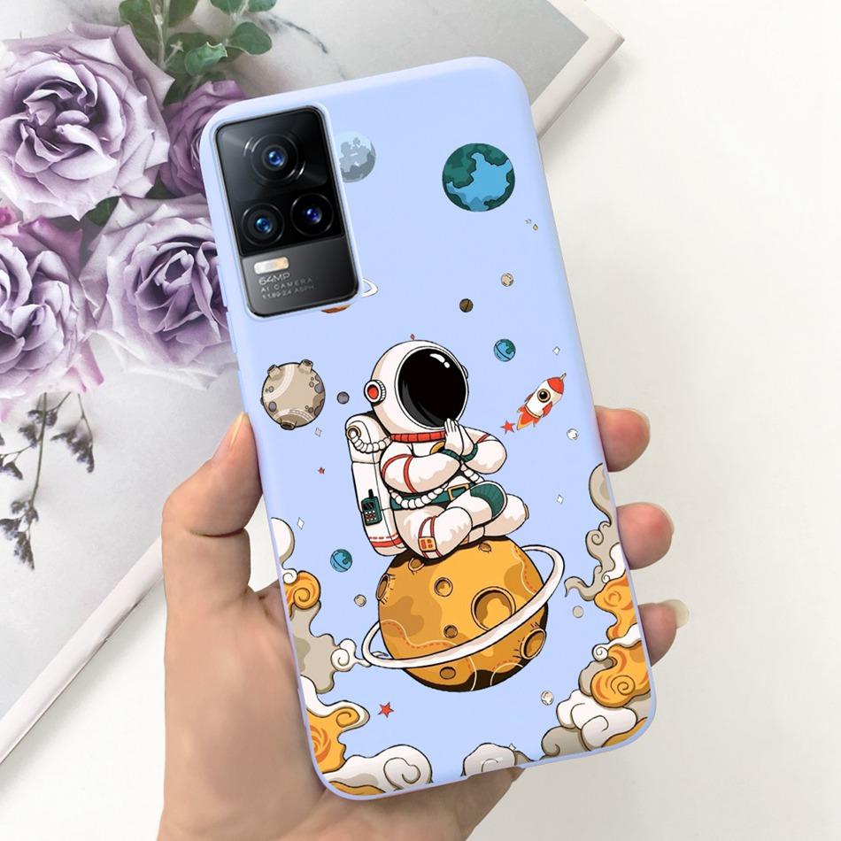 Чехол для Vivo V21e Чехол Vivo V21E 4G V 21E V2061 Милый Мультяшный Конфетный Цвет Мягкий Силиконовый ТПУ Задняя Крышка Телефона