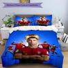 3pcs Soccer 7 (4) Design Cover Set - HD Printed Bedding with 1 Cover and 2 Pillowcases - Perfect for Home and Dorm Decor