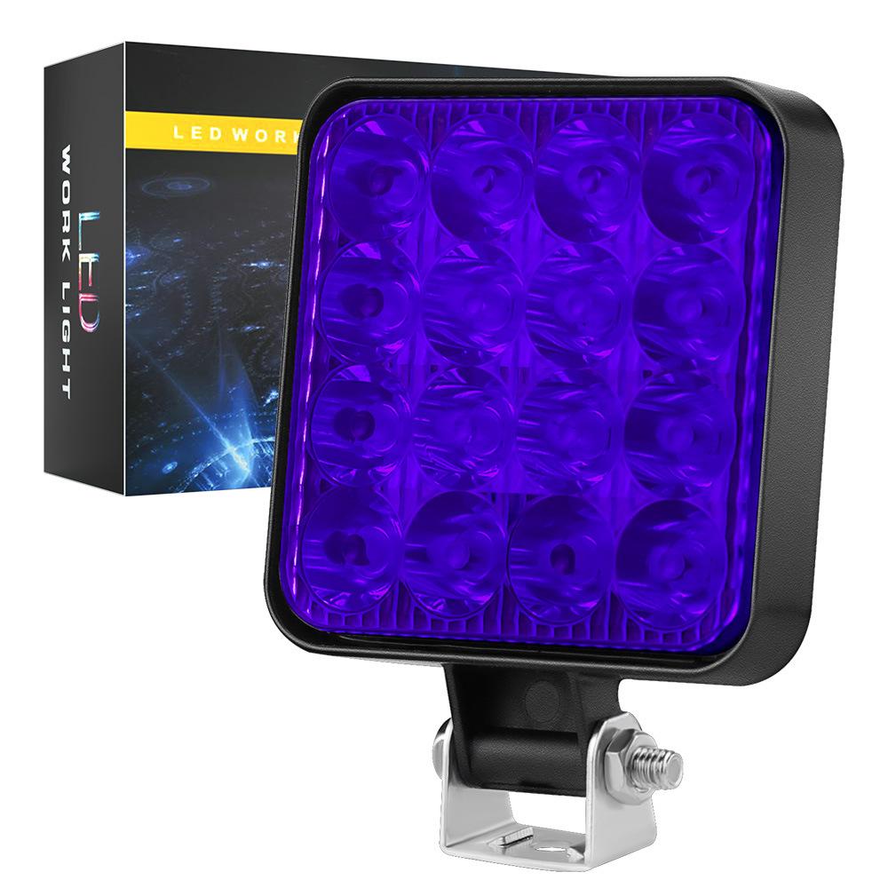 12V Waterproof Led Work Light Bar Square Spotlight 48W Work Light Headlight for SUV Truck Off Road Night Driving Light