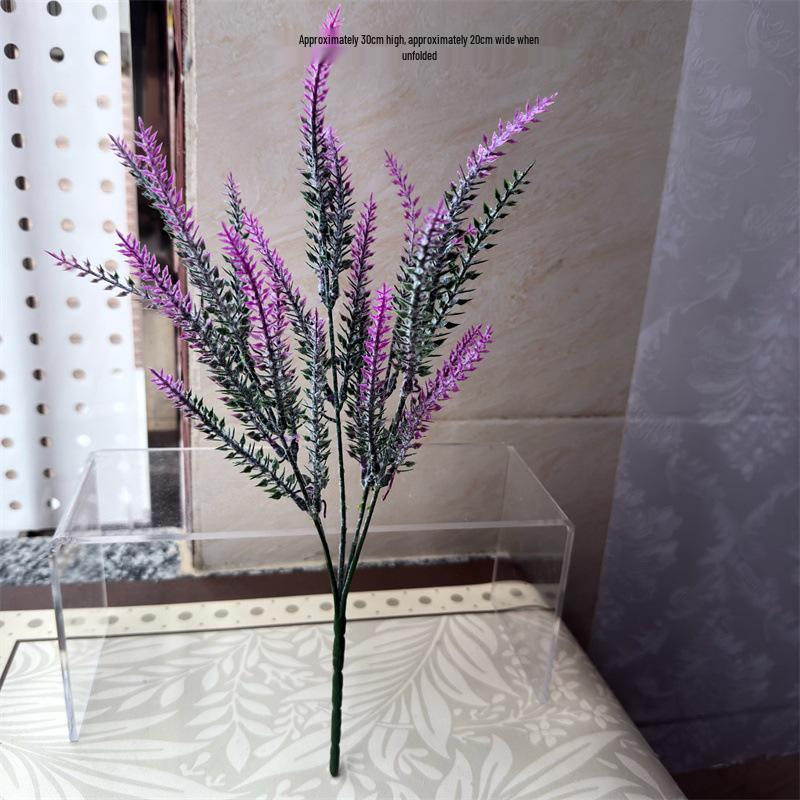 Pink Flocked Lavender Artificial Wedding Bouquet - Soft Decorative Flower Arrangement
