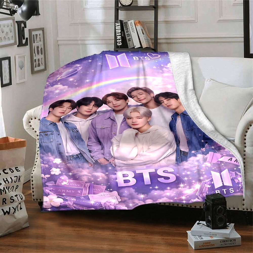 1 шт. Фланелевое одеяло BTS Fashion Icon, супермягкое, милое, для комфорта, для путешествий, постельное белье, диван, диван-кровать Y72326