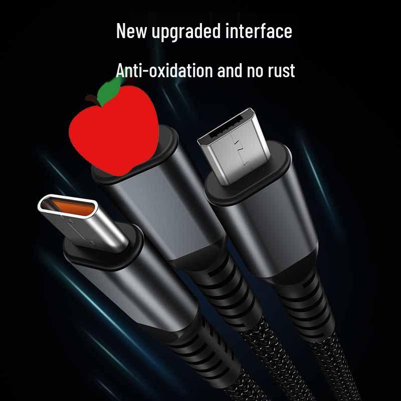 Прозрачный 100 Вт 3-в-1 Type-C Кабель для быстрой зарядки - 6A Flash Charge, Функция "Один к трем"