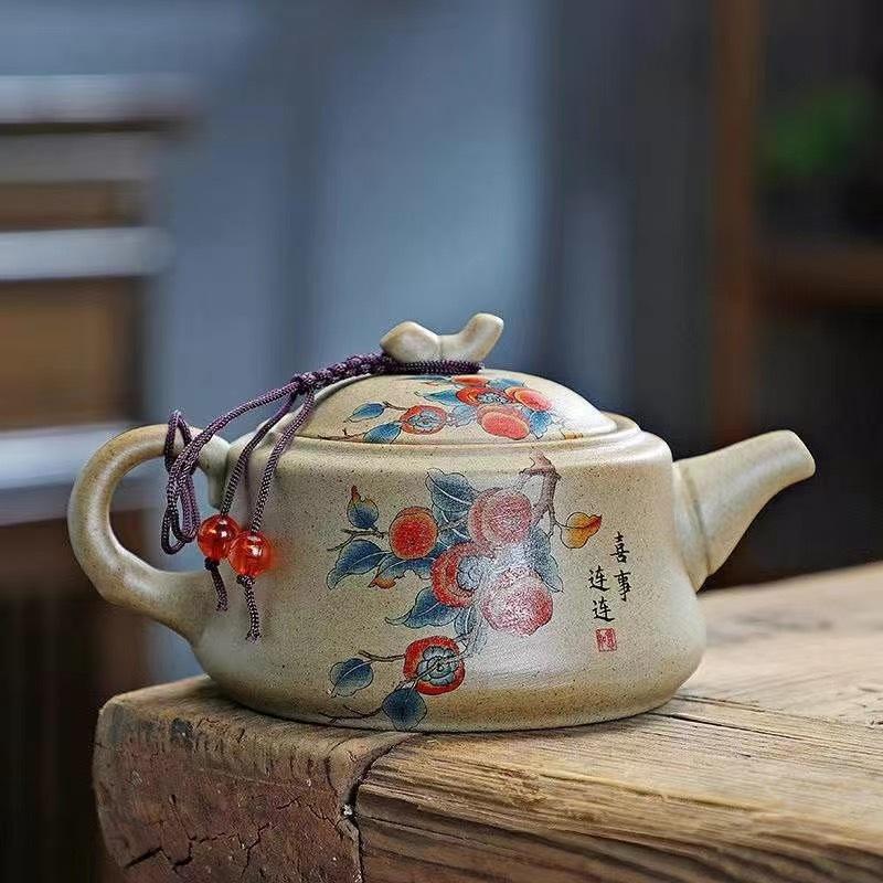 Изысканный керамический чайник Китайская классика грубая керамика чайник ручка керамика чайник черный зеленый фиолетовая глина сырая руда чайный набор