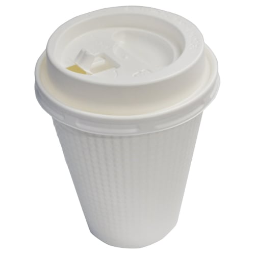 Insulated Embossed Paper Cups, White Stripe, 260ml, Pack of 50, SMP-260E AMZ260EMJ