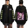 Anime Demon Slayer Zipper Hoodies Coat Kanroji Mitsuri Kawaii Cartoon Hoodie Kimetsu No Yaiba Kamado Nezuko Sweatshirt Jacket