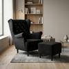 Ohrensessel Gaja Aura Royal mit Hocker und Kristallen im skandinavischen Stil – Family Meble