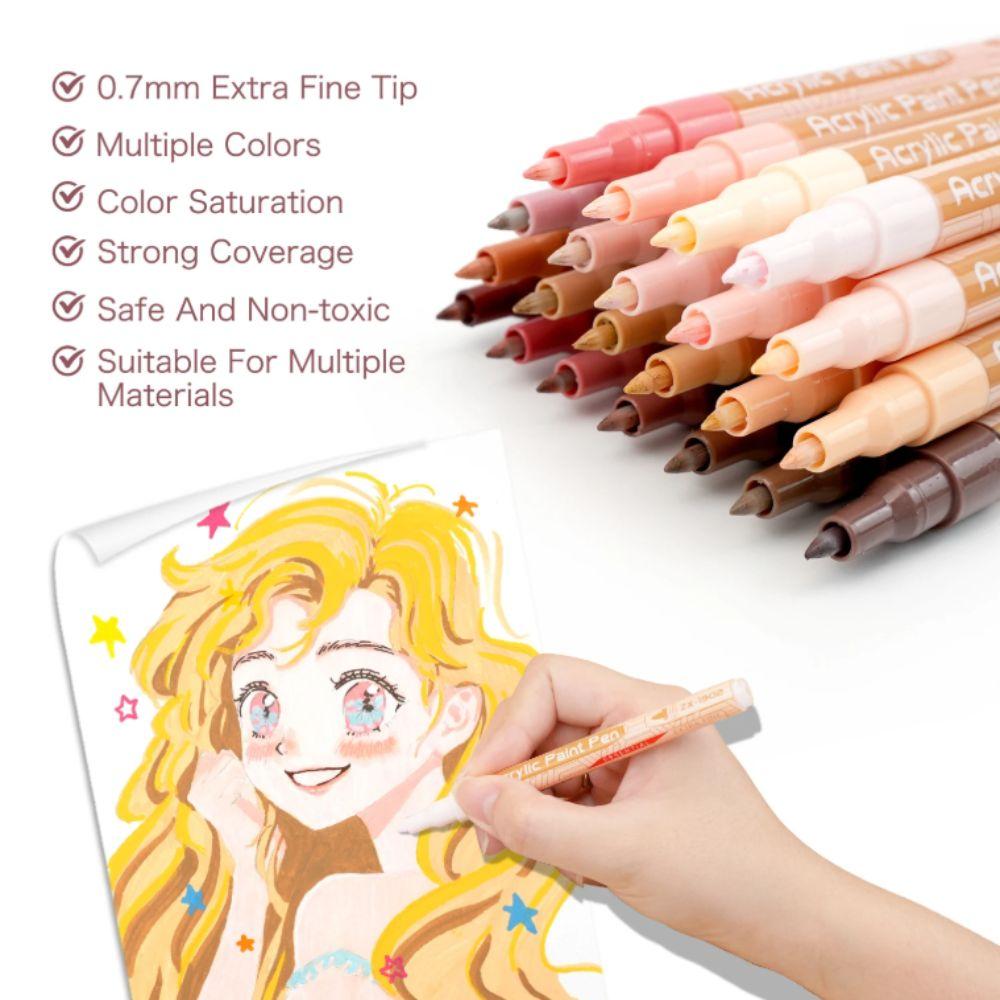 22 цвета акриловые маркеры для рисования, набор маркеров для раскрашивания, для дерева, холста, камня, стекла