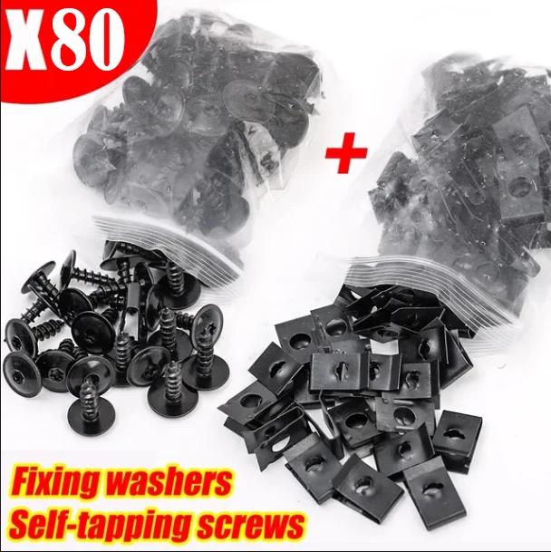 100 шт. Металлический самонарезающий крепеж для автомобиля, мотоцикла, зажим U-образного типа с защитой от ржавчины, винтовая пряжка, листовое железо