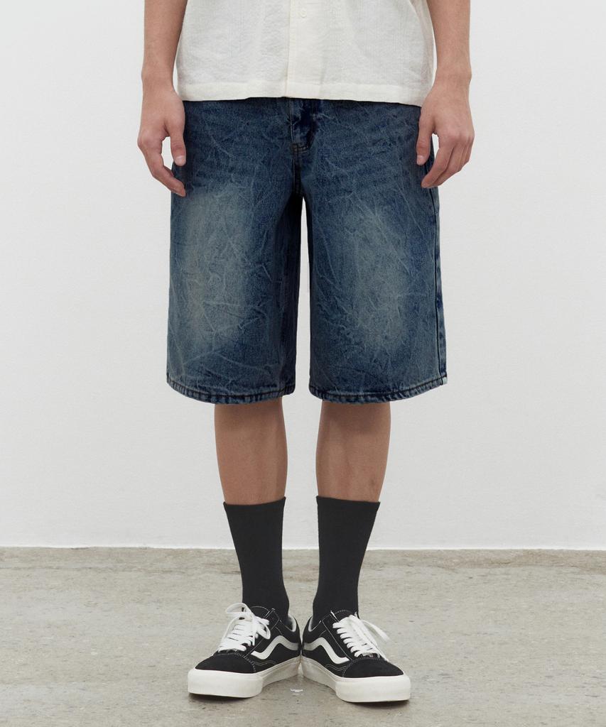 DECET Cr Wide Denim Shorts Dcpt035Crblueb