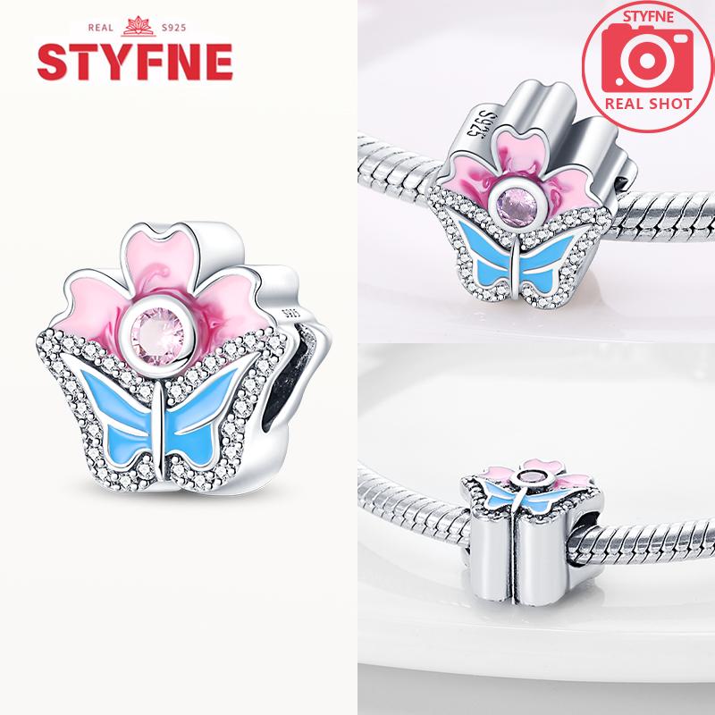 New Silver 925 Blue Dragonfly Butterfly Charms Beads Fit Bracelet for Women DIY Fine Jewelry Accessories Beads Gifts