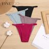 FINETOO Женские хлопковые трусики, нижнее белье с металлической пряжкой, короткие M-2XL, женские трусы с низкой талией, женские сексуальные трусики, нижнее белье больших размеров