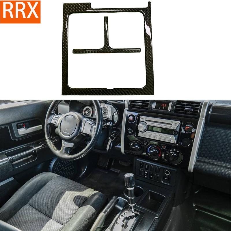 For Toyota FJ Cruiser 2007-2014 Center Control Storage Box Cover Real Carbon Fiber Stickers Car Interior Moulding Accessories