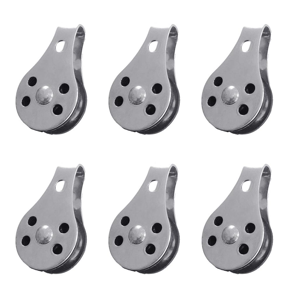 2 шт. 316 нержавеющая сталь одинарный шкив сверхпрочный трос роликовый нейлоновый шкив для подъема парусной веревки