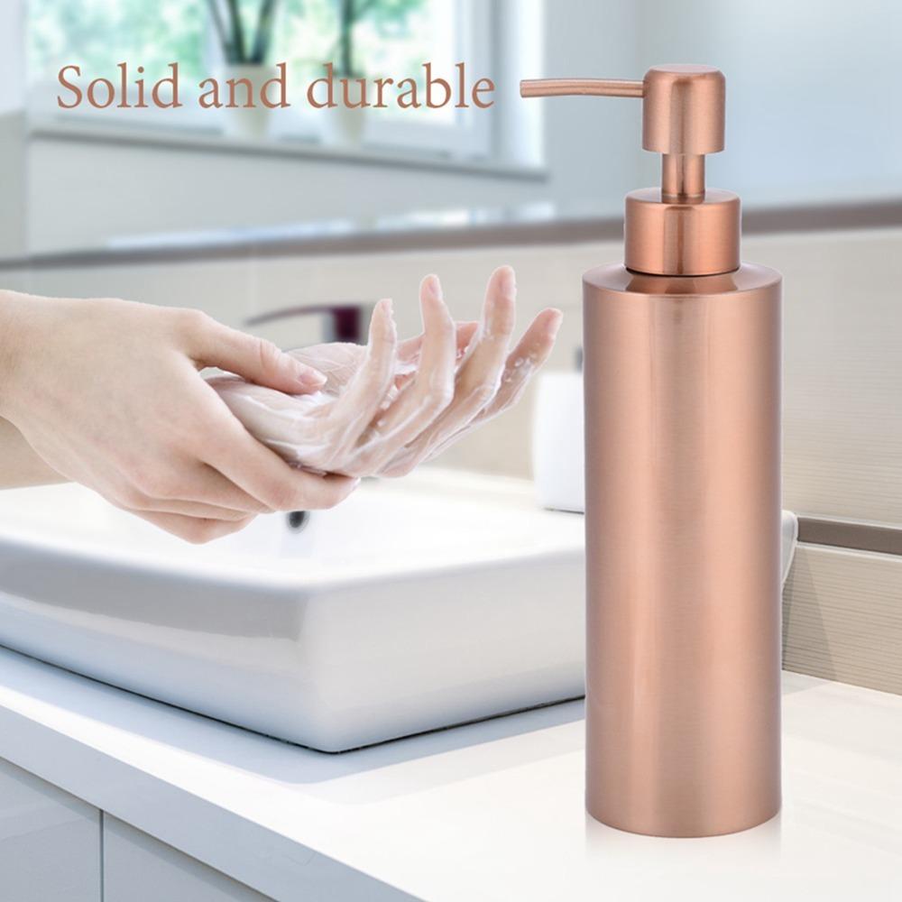 250ML 350ML Soap Dispenser Rose Gold Lotion Bottle Kitchen Countertop Bathroom Sink Washroom
