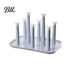 Home Cup Organizer 6-Slot Plastic Drying Rack with Drip Tray Space-Saving Anti-bacterial Holder Countertop for Mugs Glasses BPA-Free Kitchen