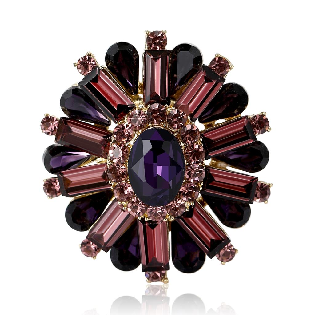 Стильная винтажная брошь в виде цветка из кристаллов, роскошная простая брошь для женского костюма и платья