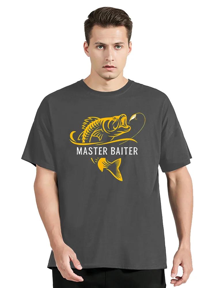 Master Baiter Funny Fishing T-Shirt Funky Street Tops TShirt Men Cotton Classic Graphic T Shirts Leisure Outdoors Men Tee