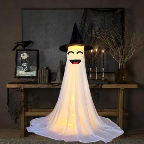 Halloween Ghost Decoration with LED Light Large White Scary Light Up Ghost