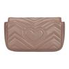 Gucci GG Marmont Marmont Gold Label Double GLogo Distressed Quilted Leather Crossbody Shoulder Bag Super Mini Women's Milk Tea Nude
