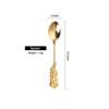Creative Royal Rose Spoon Fork Coffee Stir European Retro Style Golden Spoon Fruit Fork Stainless Steel Dessert Specialty Spoons