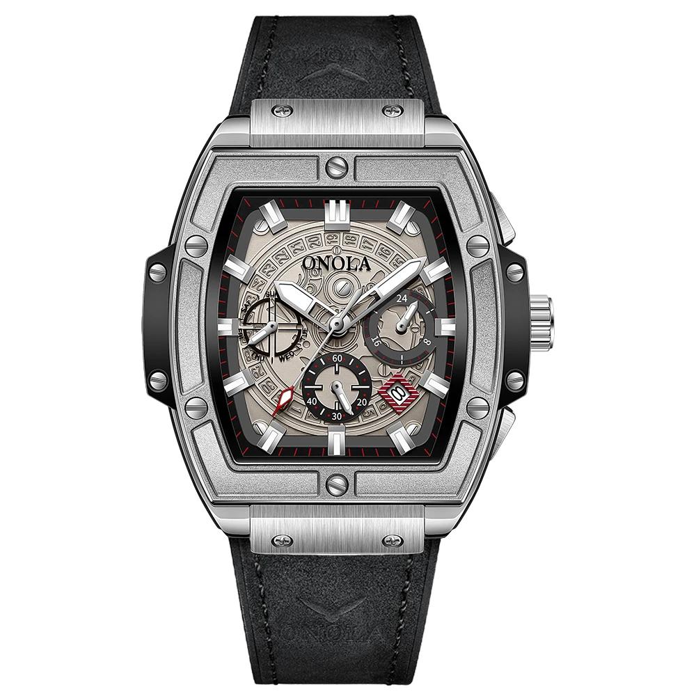 Новые часы для мужчин, модные деловые наручные часы, автоматические, повседневные, роскошные, водонепроницаемые, с кожаным ремешком, механические часы