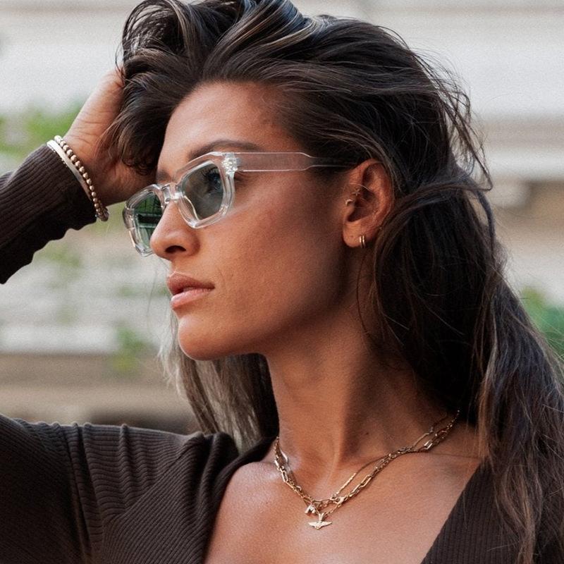 Винтажные прямоугольные мужские солнцезащитные очки Модные ретро солнцезащитные очки Дизайн люксового бренда Защита от ультрафиолета UV400 Очки Женские очки